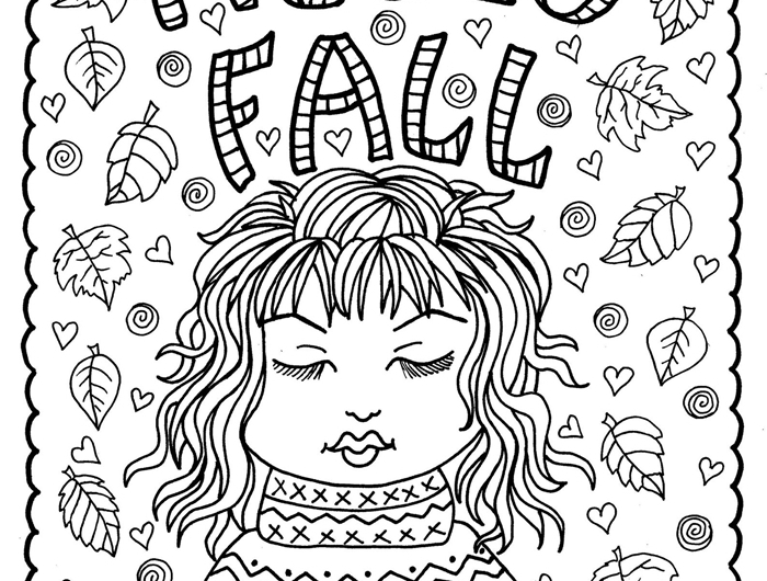 coloriage thérapie anti stress activité amusante relaxation dessin automne à colorier page coloriage pour adulte mug café fille