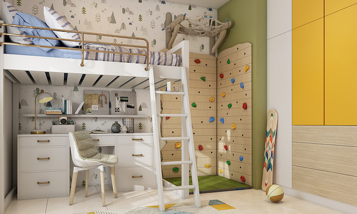 cool idée chambre beige bois couleurs de la nature meuble rangement enfant idée déco salle de jeux