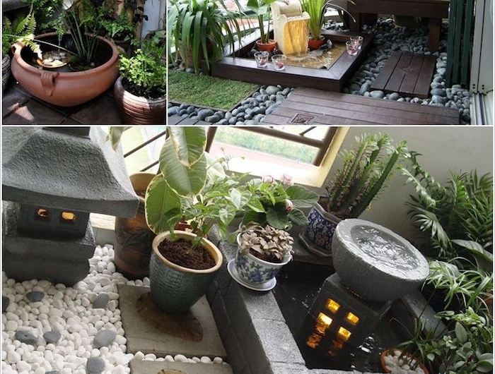 idee deco terrasse originale avec petit bassin de jardin en petit bac de beton ceramitque idee deco jardin japonais miniature