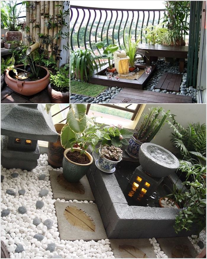 idee deco terrasse originale avec petit bassin de jardin en petit bac de beton ceramitque idee deco jardin japonais miniature