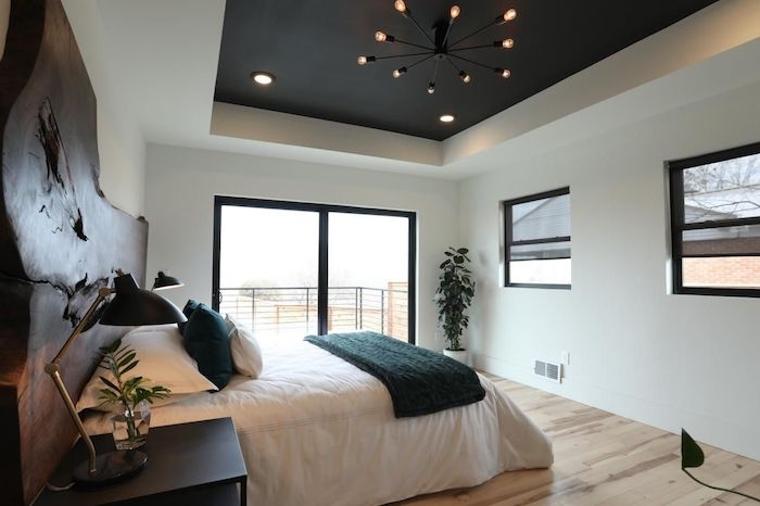 lit double tete de lit bois massif meilleure peinture plafond noir comment associer les couleurs plafond suspendu