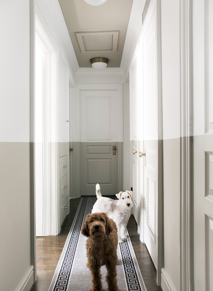 quelle couleur pourun couloir sans fenetre idée de peinture hall couleut gris perle et blanc amenagement appartement moderne