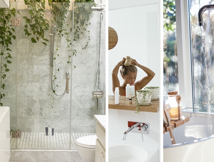 salle de bain travaux plomberie installation chauffe eau design salle de bain zen carrelage plante verte d interieur