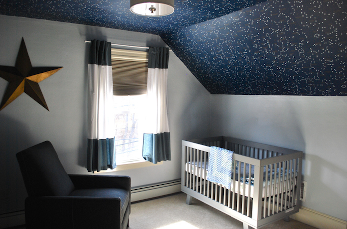 tapis blanc lit bebe inspiration chambre d enfant plafond nuit etoile couleur maison lumière de jour et artificiel led pour déco joviale