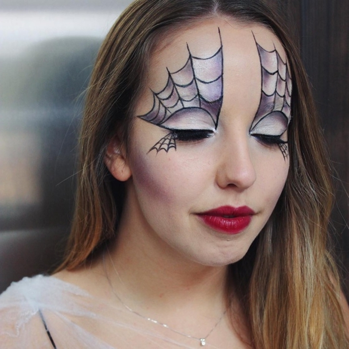 Accessoire Halloween Toile D'araignée - Serre-tête + Collier + 30 Tatouages, Pour Fêtes Déguisées Et Cosplay
