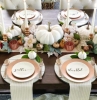 décoration mariage automne la plus belle deco de table automne blanches bougies et citrouilles