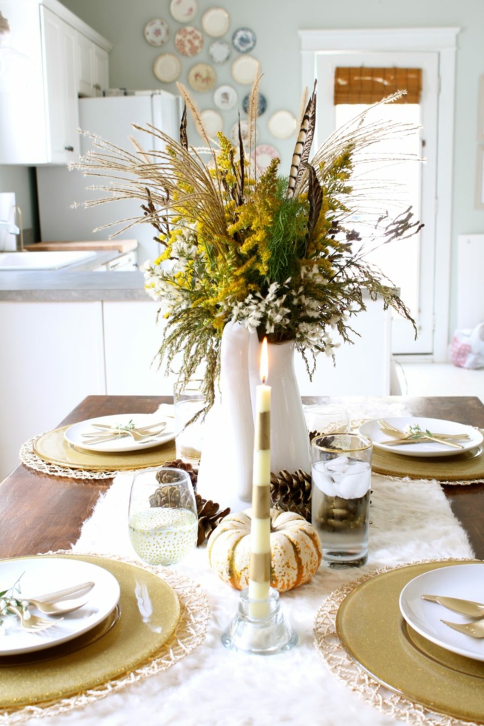 détails dorés et blanc tendance deco de table d automne a faire soi meme diy deco mariage ou un simple diner