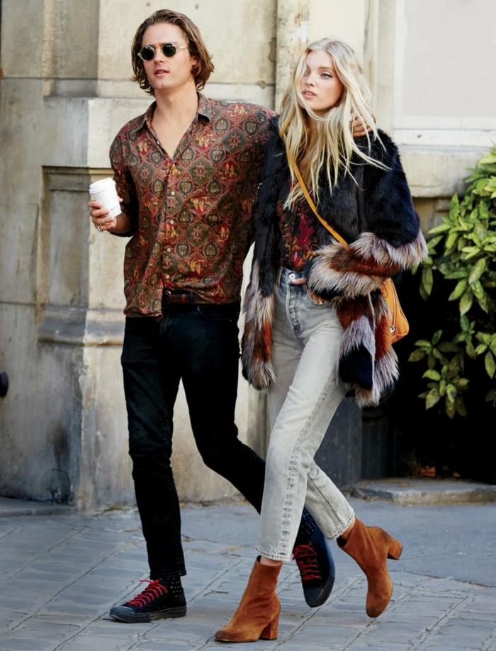 fantastique hippie chic look couple bien habillée tenue vintage tenue parisienne vestiaire des parisiennes être une femme stylée