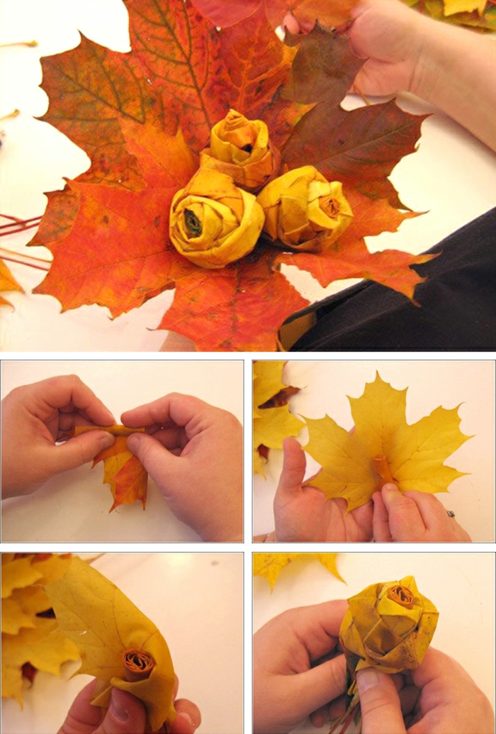 feuilles d automne diy une idée de bouquet deco a faire soi meme recup deco table d automne recup