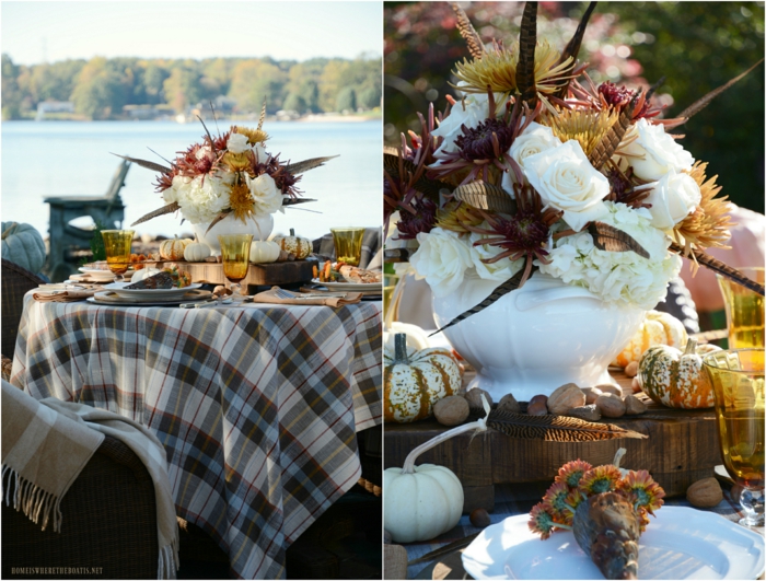la table d automne idee avec vase blanche fleurs activité sur l automne deco table d automne la plus belle décoration