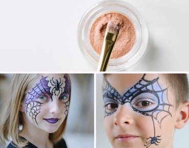 maquillage halloween enfant deguisement spiderman idee makeup dessin toile d araignee peinture visage stickers