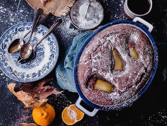 recette automne de saison gateau chocolat poire moelleux fondant a faire pour dessert en famille