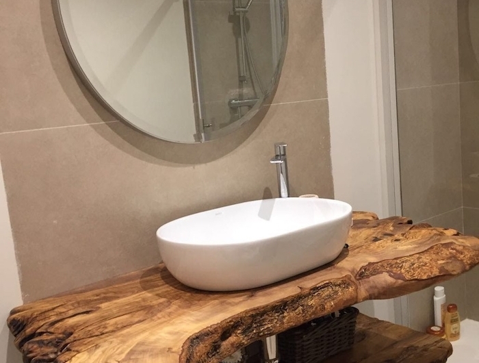 salle de bain commode idee de decoration en bois style rustique