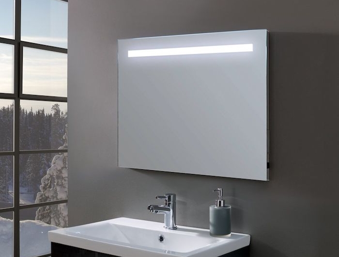 salle de bain moderne futuristique minimaliste decoration lavabo miroir