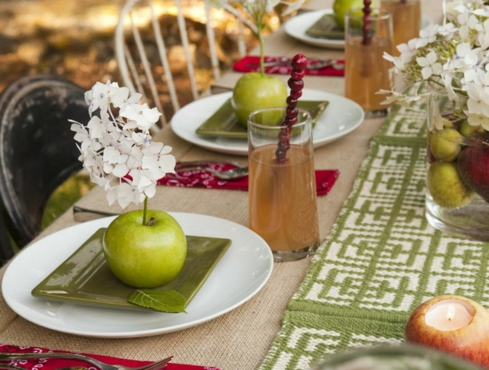 thème automne deco table d automne deco recup originales idées jardin originale idee deco vert et rouge