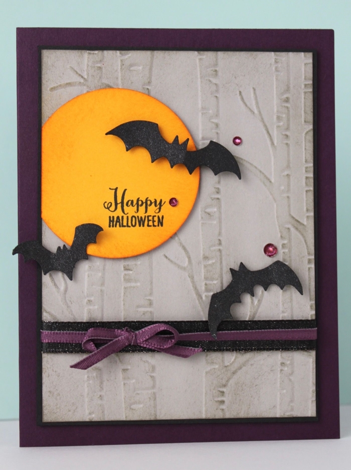 art papier création carte diy activité manuelle halloween fabrication carte joyeux halloween chauve souris en papier noir