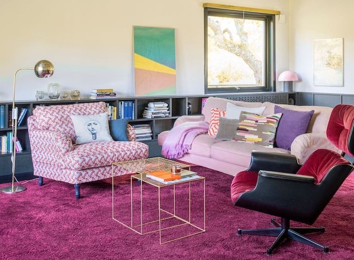 meuble besta ikea customiser votre salle de sejour un tapis mousse rose des grands lampions coussins multicolores