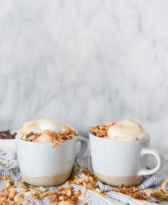 recette latte classique au coco et siro d etable avec de la mousse café latte maison