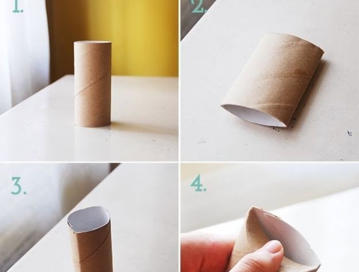 activité avec rouleau papier toilette boites dans tubes papier toilette décorés de papier de noel et rubans