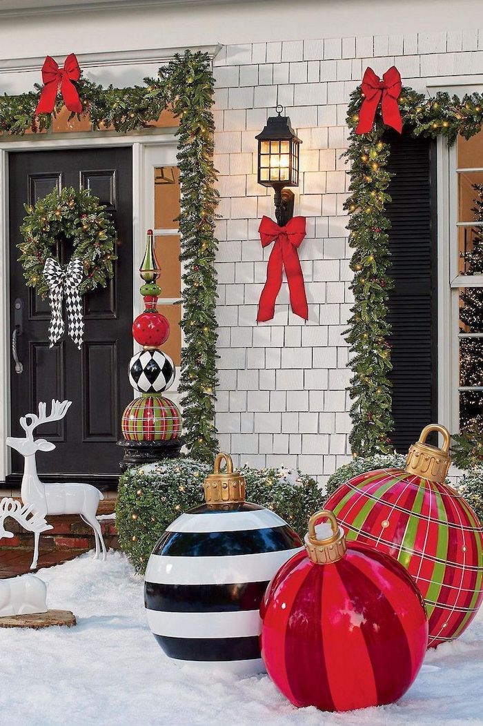 Décoration De Porte D'entrée De Noël - Housse Autocollante En Tissu Polyester élastique Multicolore