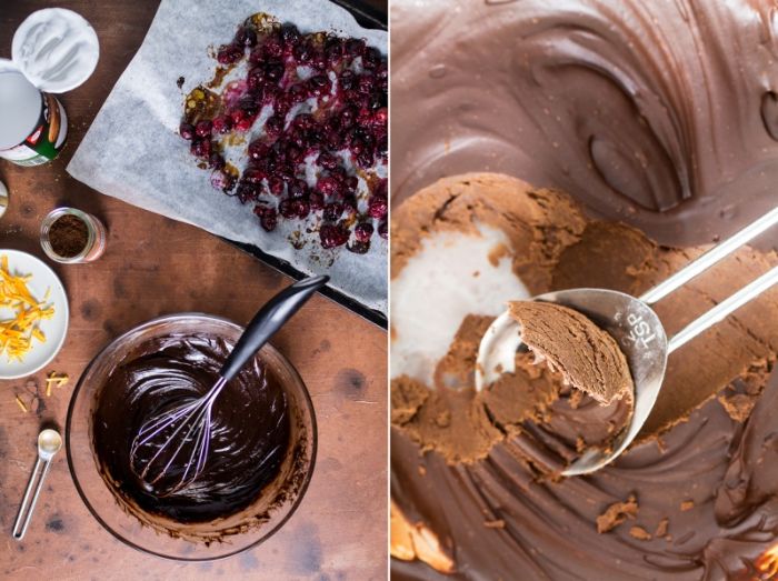 recette chocolat de noel des truffes au chocolat maison avec canneberge séchée au centre petit gateau de noel