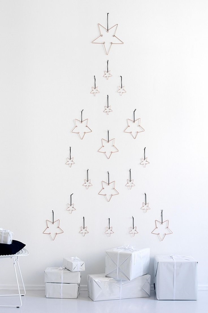 design intérieur style minimaliste deco de noel a faire soi meme scandinave sapin en ornements led étoiles