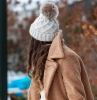 tendances chapeau hiver manteau beige fausse fourrure
