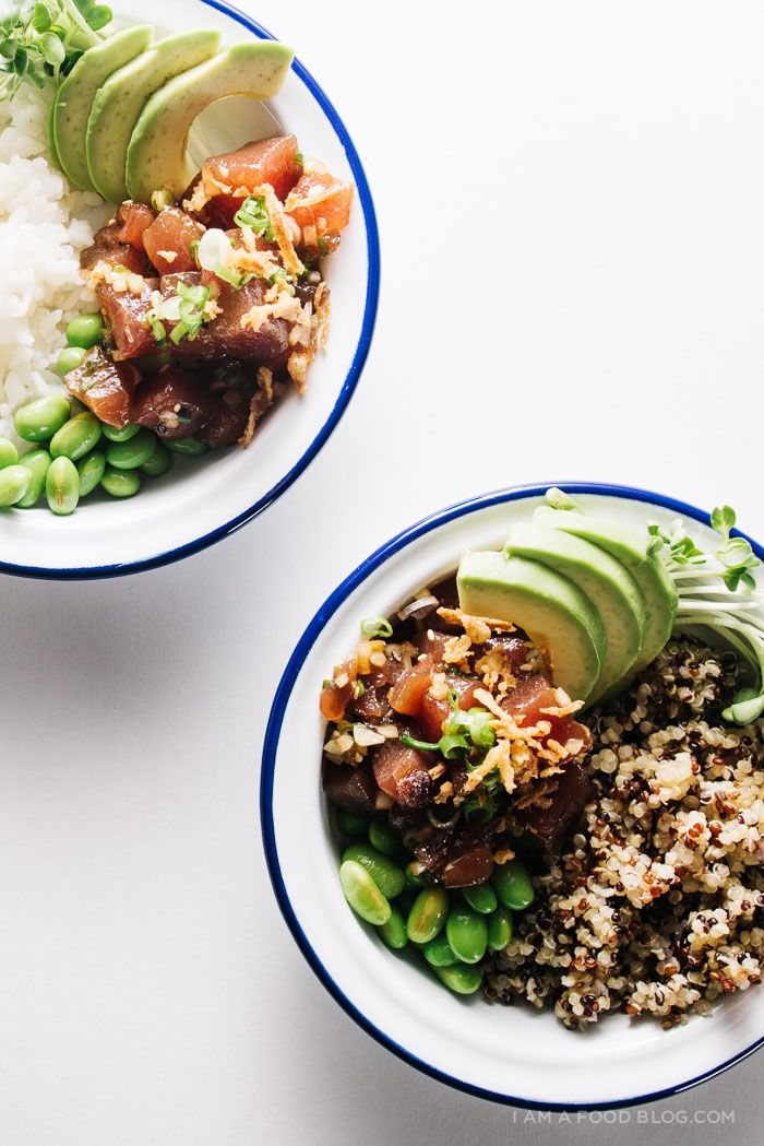 comment faire pone bowl quinoa fèves thon rouge tranches d avocat idée de repas en famille diner esquis
