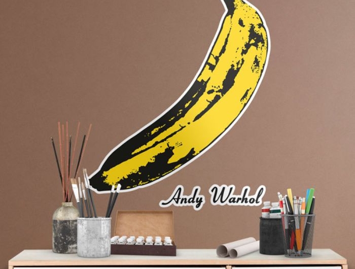 exemple stickers muraux banane de warhol idée de sticker art contemporain autocollant (1)