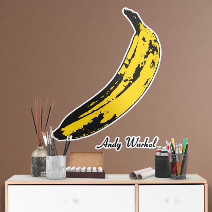 exemple stickers muraux banane de warhol idée de sticker art contemporain autocollant