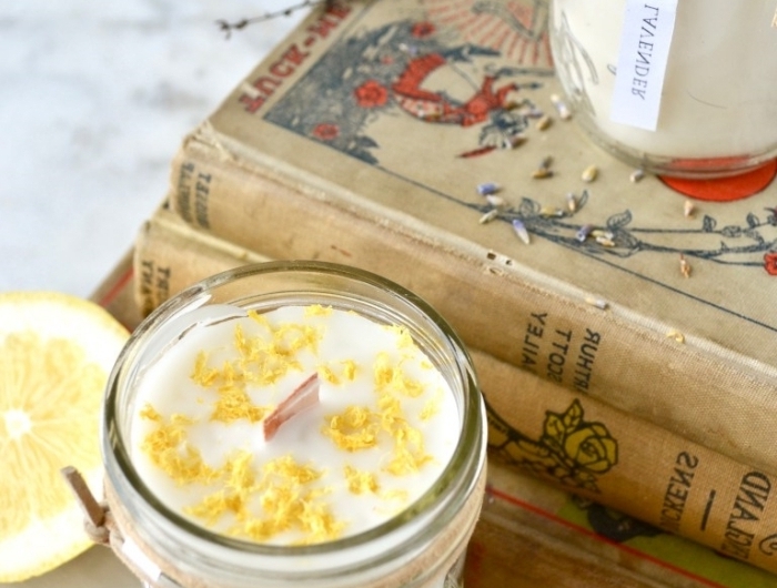 recette bougie vegan livres anciens faire ses bougies parfumées soi même zeste de citron