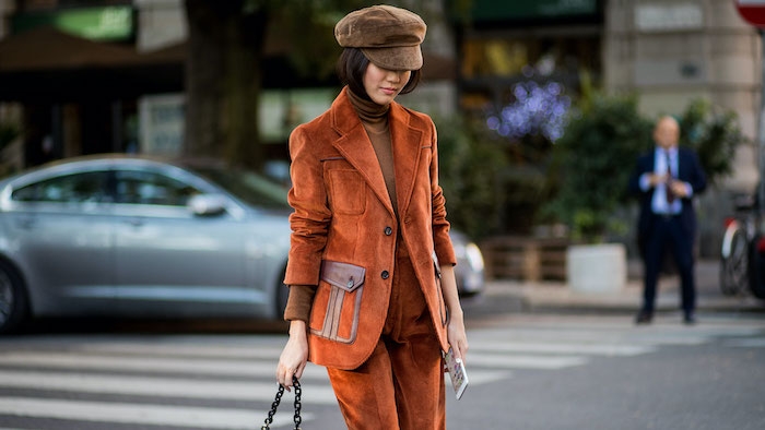 street style woman suit