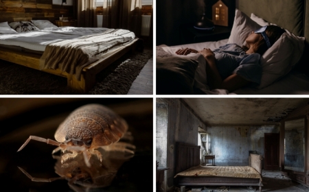 trouble sommeil présence insectes minuscules punaises de lit cadre de lit bois matelas inconfort