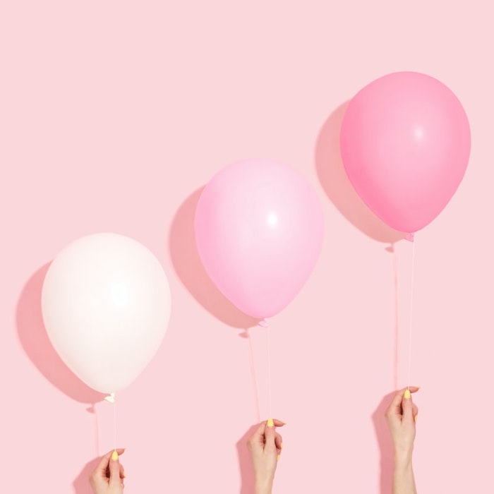 fond d écran pastel en ballons rose et blanc sur fond rose pastel idée originale photo pc