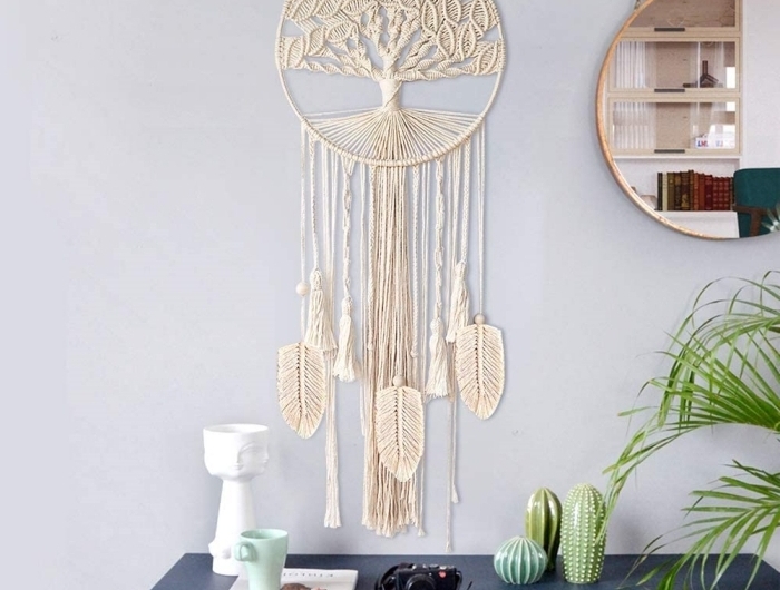 macramé tuto pour suspension arbre de vie noued macramé plume accessoires déco fait maison