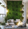 aménagement jardin vertical extérieur conception style moderne déco balcon cosy pots suspendus