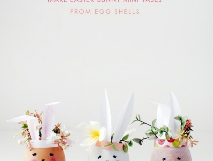 comment décorer oeuf avec peinture activité manuelle paques enfants oreilles lapin papier blanc