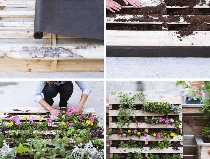 comment faire un mur vegetal en palettes de bois bricolage facile technique jardinage urbain deco balcon
