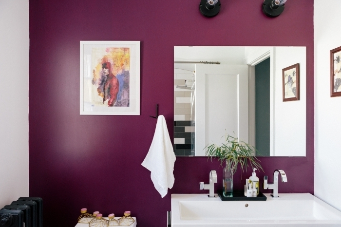 comment peindre un mur dans salle de bain miroir rectangulaire crochet serviette de bain accessoires