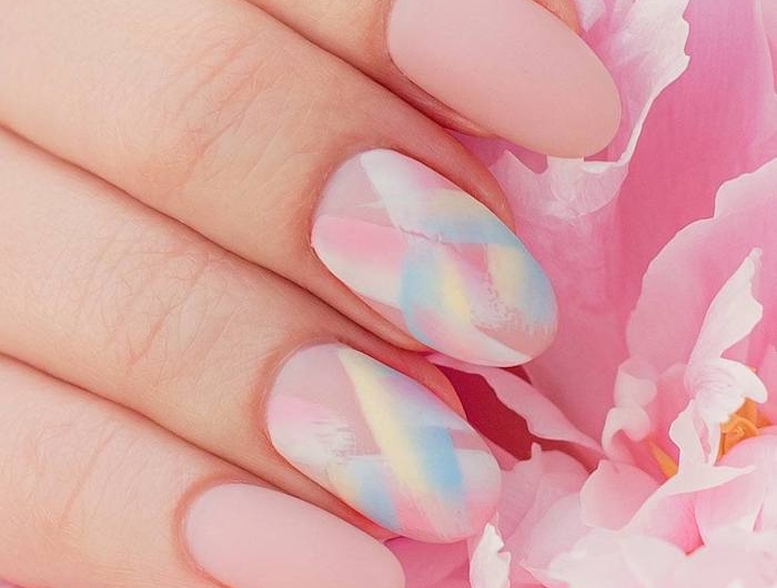 easter nails designs pastel pink matte
