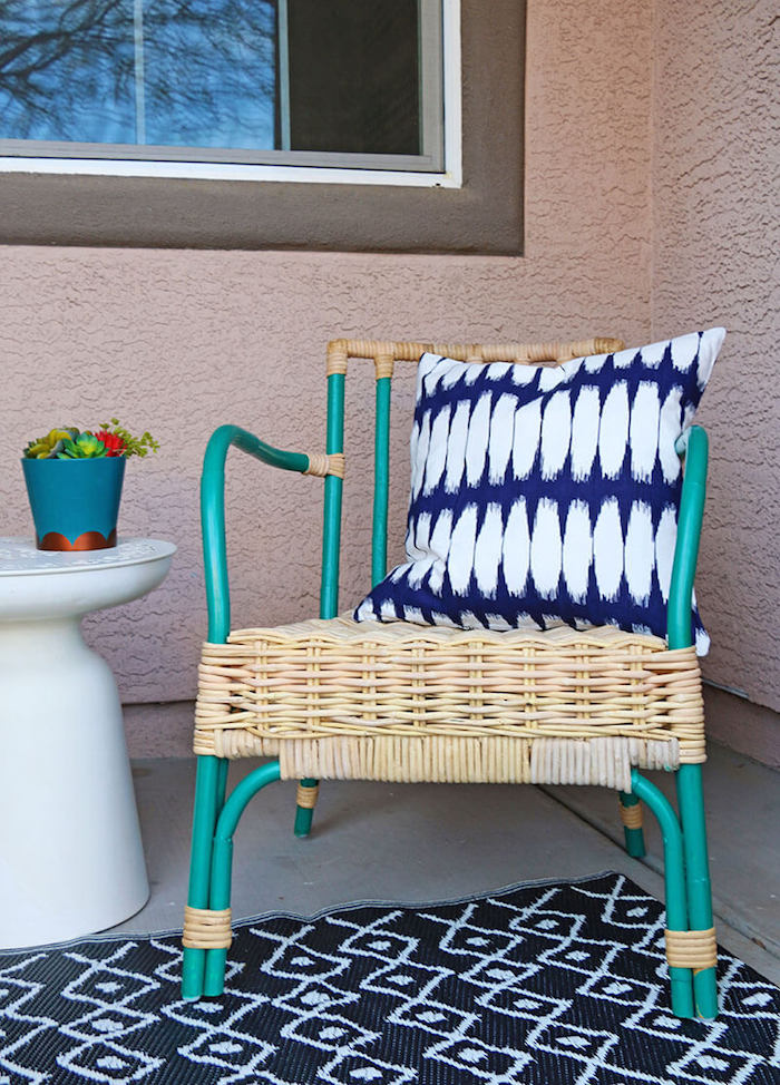 painted rattan chair