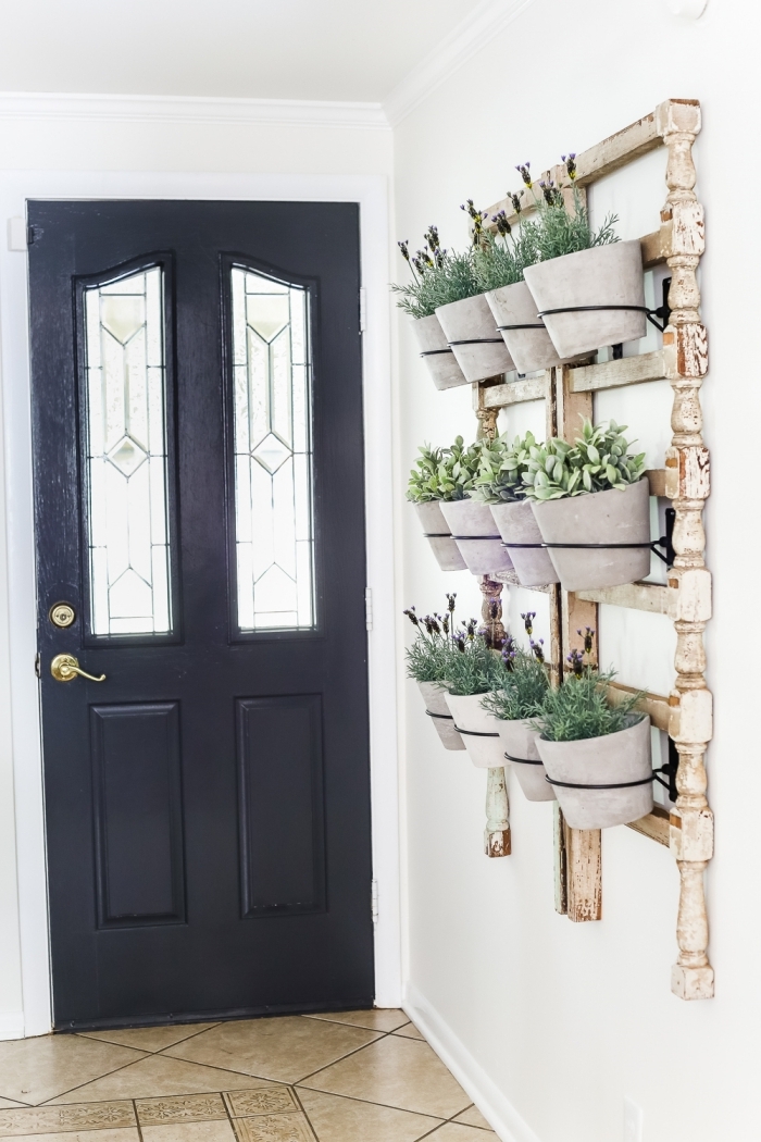 deco plante interieur comment décorer couloir d entrée mur avec plantes pots suspendus cadre bois