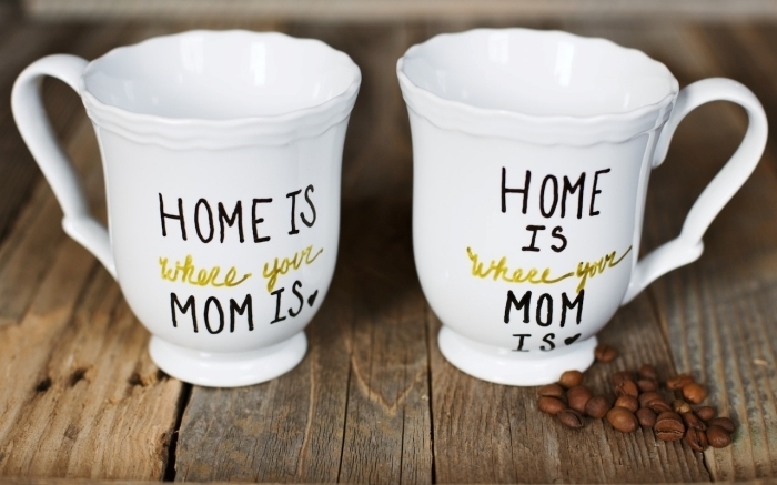 diy tasse a café thé mug a personnaliser avec message cadeau fête des mères à fabriquer soi même