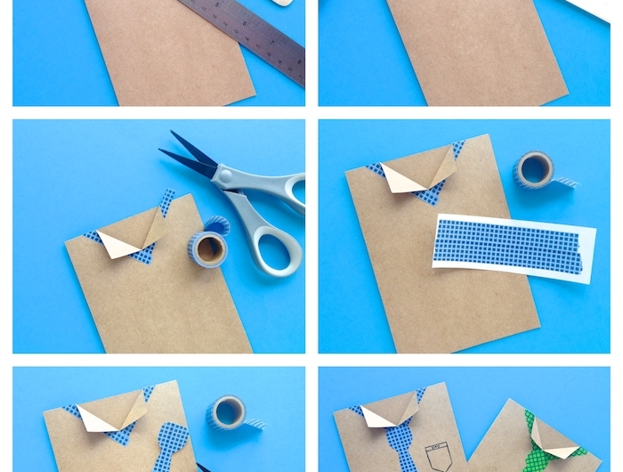 cadeau fete des peres a fabriquer maternelle carte diy papa en carton avec cravate washi tape