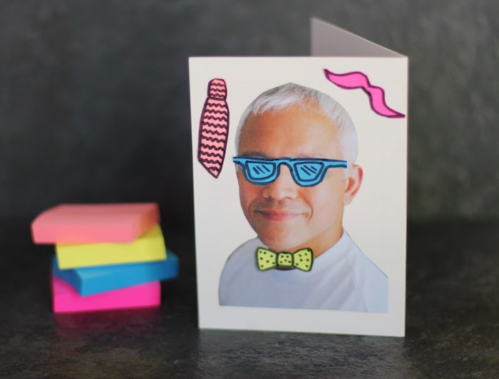 exemple de cadeau fete des peres diy lunettes noedis de papillon cravate moustaches de papier coloré