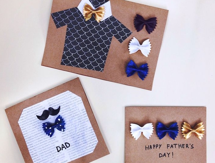 papier crafte pour carte pour papa fait main p6ates colorés noeud de papillon chemise moustaches papier