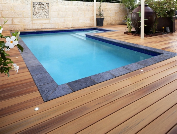 deco exterieur piscine terrasse de la piscine de bois exotique