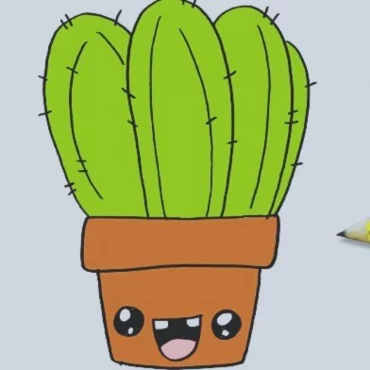 dessin pot cactus verts verts kawaii