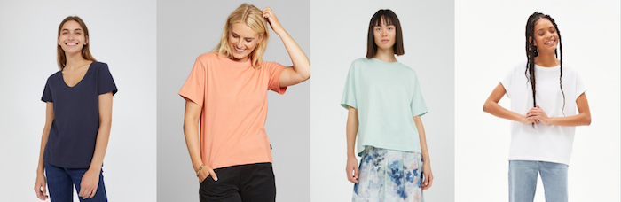 exemples de tee shirts simples de couleurs variées top femme sport mode écologique