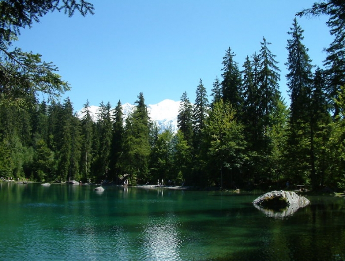 lac haute savoie vue sur le mont blanc le lac vert